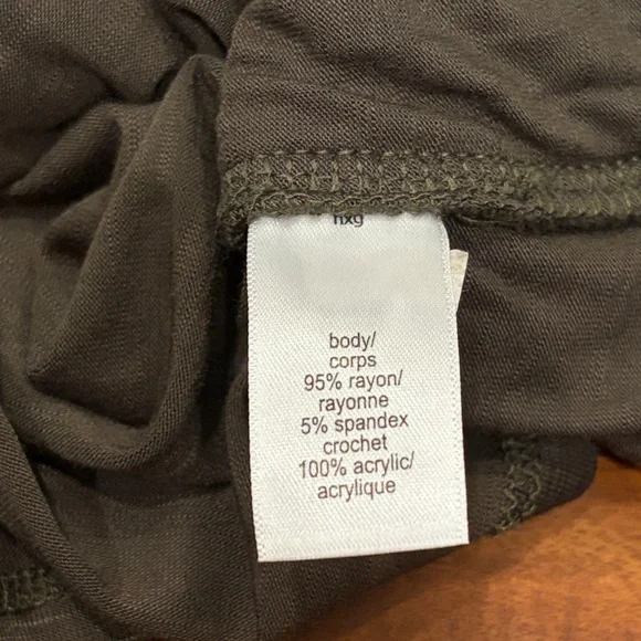 Maurices Olive Crochet Tank Top, Size Large - Picture 5 of 7